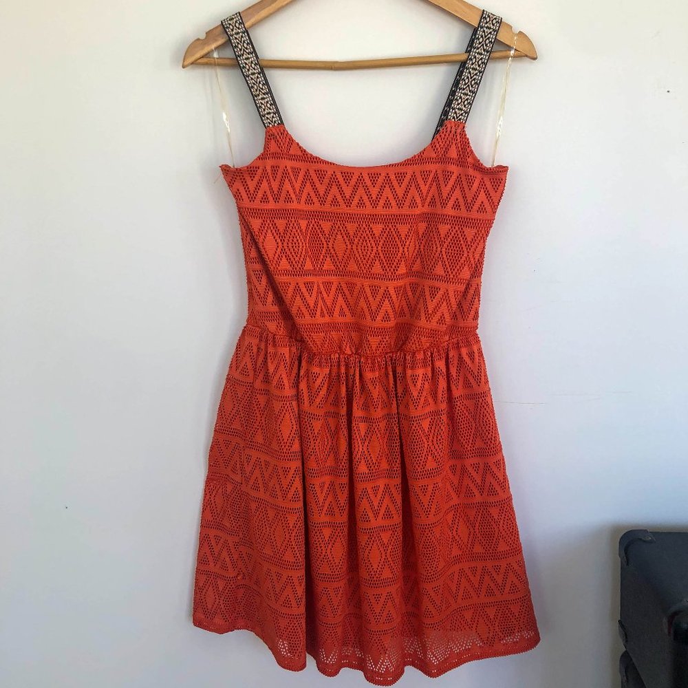 Three Pink Hearts Small Orange Dress